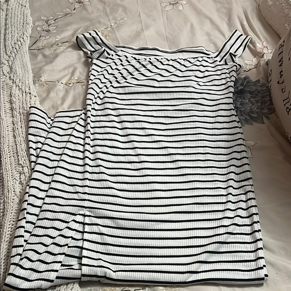 Striped Off-Shoulder Dress